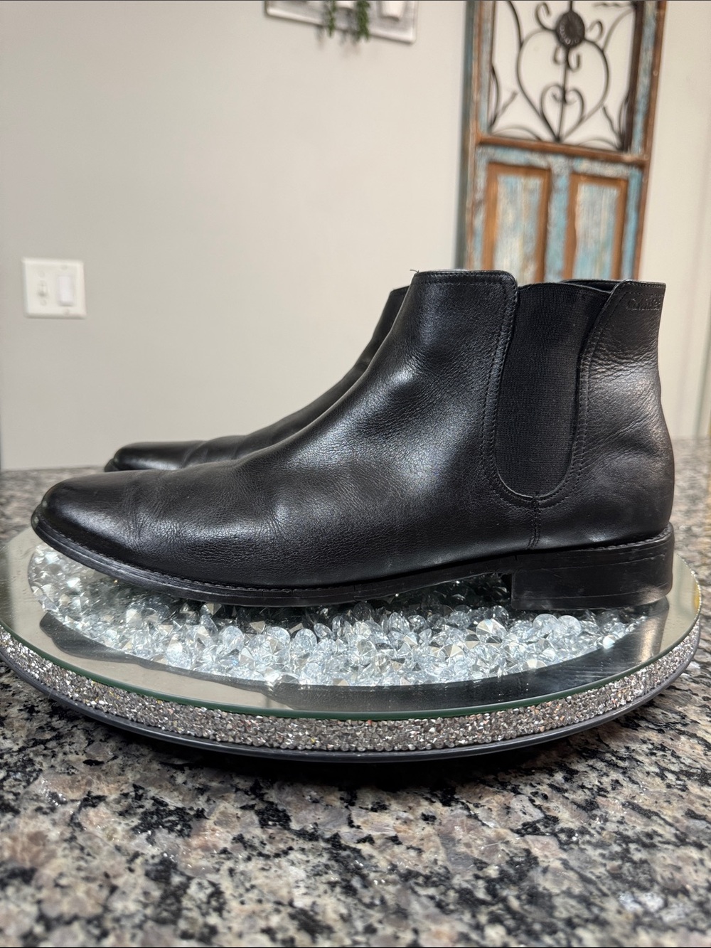 Calvin Klein Black Leather Chukka Boots - Men 12